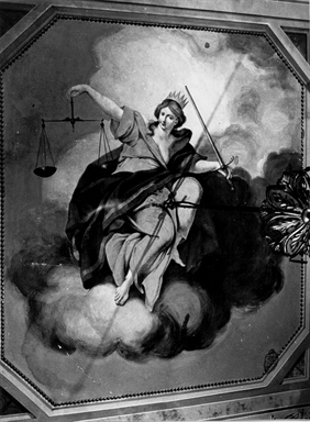 Giustizia, motivi decorativi a grottesche